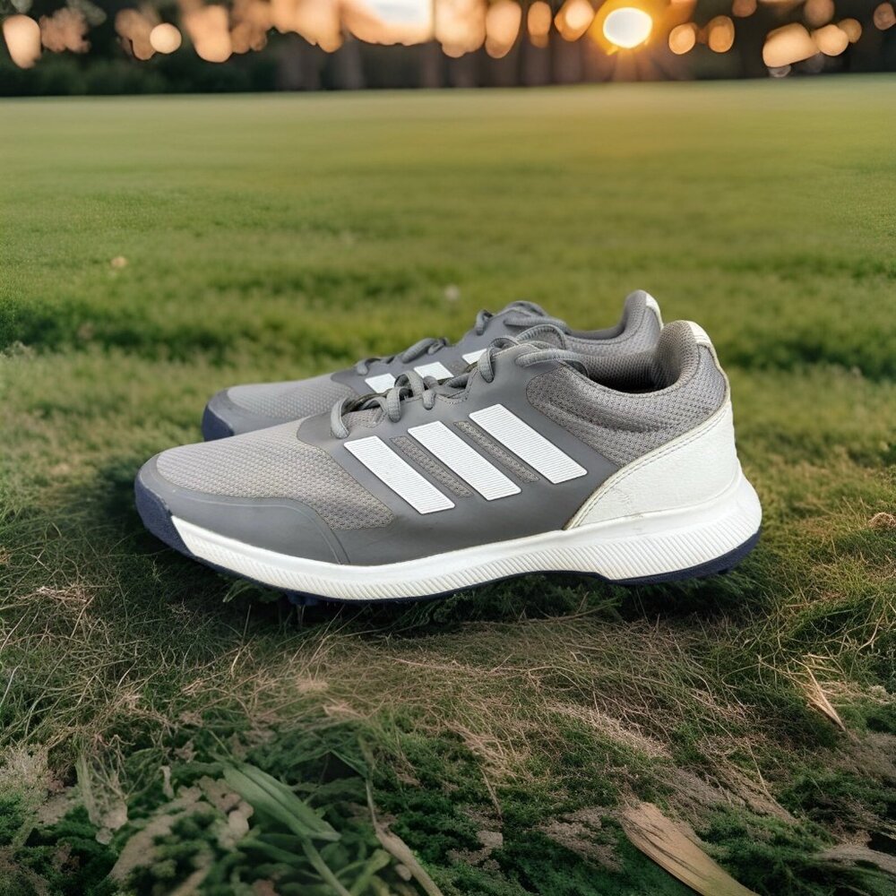 Mens 8.5 Adidas Tech Response Sl Golf Shoes Grey/White Spikeless X Traxion Sole